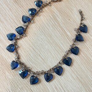 Vintage crystal cut heart collar-necklace
